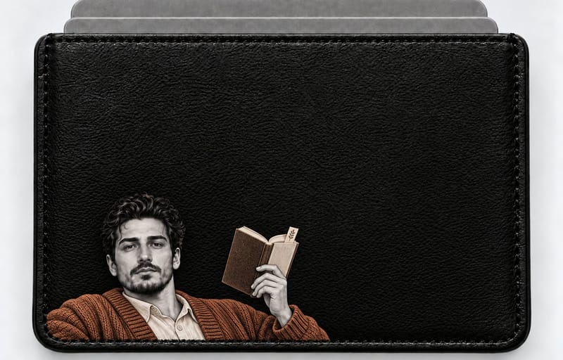Kitap Kurdu figürlü kartlık